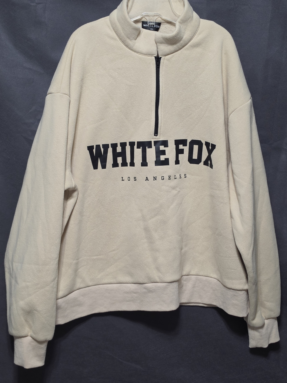 White Fox Boutique Cream Half-Zip Pullover Sweatshirt